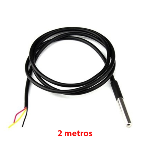 Sensor De Temperatura Ds18b20 Sumergible Con Cable De 2 M - Imagen 3