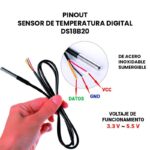 Sensor De Temperatura Ds18b20 Sumergible Con Cable De 2 M - Imagen 2