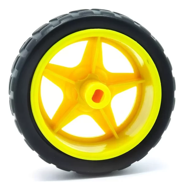 Rueda De Goma De 66 Mm Para Motor De Robotica Arduino - Imagen 2