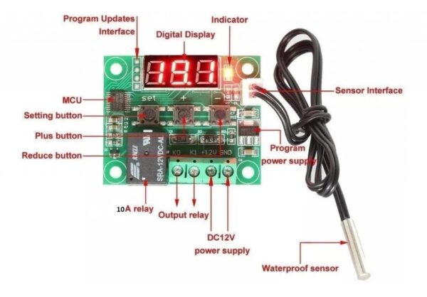 Termostato Digital Programable Iot W1209 Modulo Relay C/display - Imagen 4