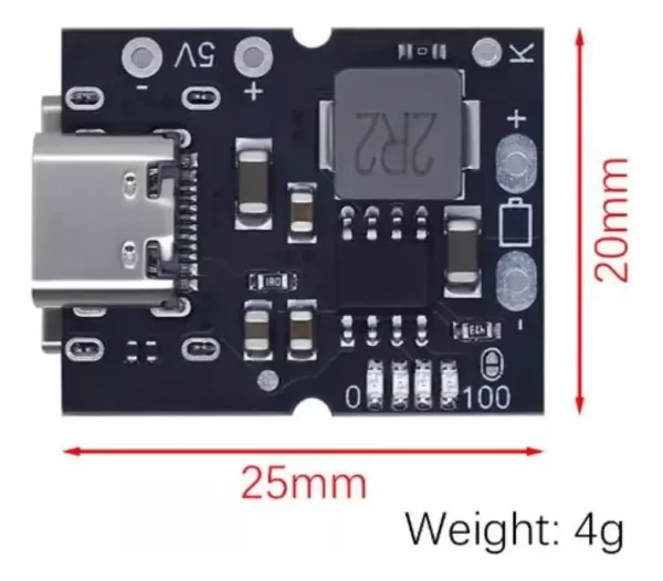 Modulo Cargador Powerbank Tipo C 5v2a P/ Baterías 18650 - Imagen 4