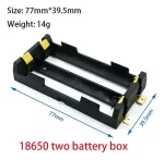 Holder Portapilas 2 Slots Para 2 Baterias 18650 Smt - Imagen 2
