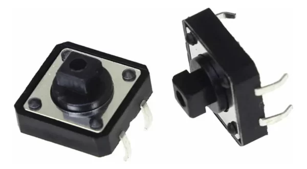 Pulsador Button Tact Switch Na 12x12x7.3mm X 10 U Negro - Imagen 3