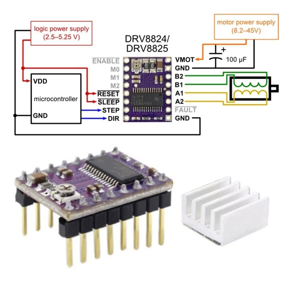 Driver Motor Drv8825 Paso A Paso Drv8825 Pololu Cnc 3d - Imagen 2