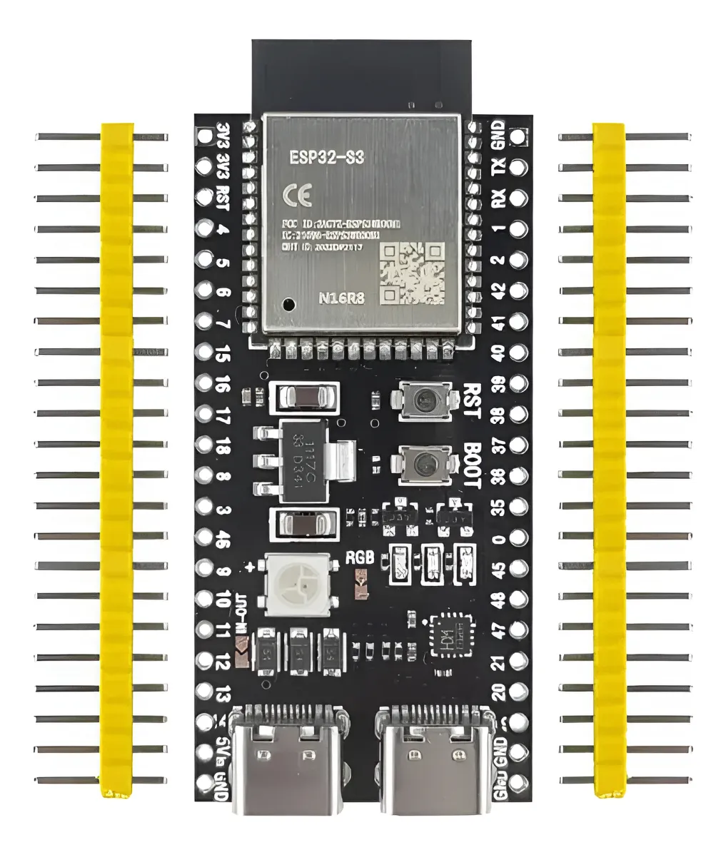 Placa Desarrollo Esp32-s3 N16r8 Wifi Ble Led Usb C Doble