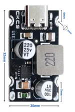 Módulo Carga Rápida USB-C PD3.1 65W Entrada 8-30V Step-down - Imagen 2
