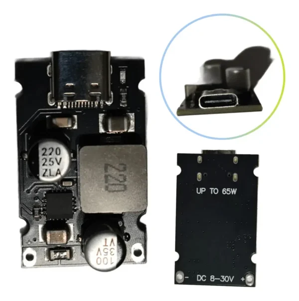 Módulo Carga Rápida USB-C PD3.1 65W Entrada 8-30V Step-down - Imagen 3